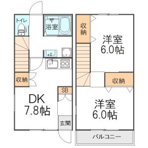 2DK 間取り図