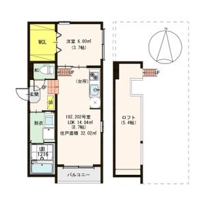 1LDK 間取り図