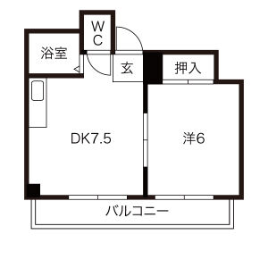 1K 間取り図