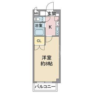 1K 間取り図