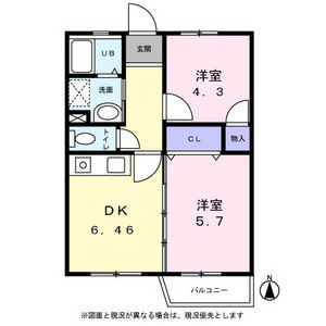 2DK 間取り図