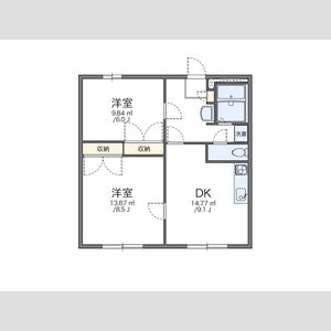 2DK 間取り図