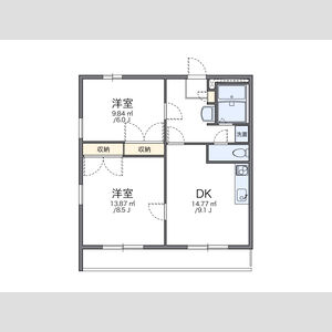 2DK 間取り図