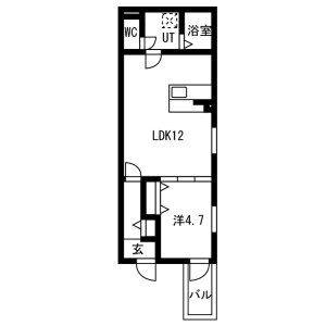 1LDK 間取り図
