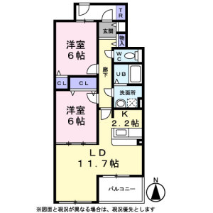 2LDK 間取り図