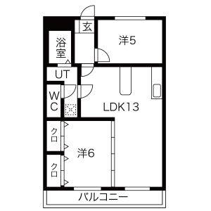 2LDK 間取り図
