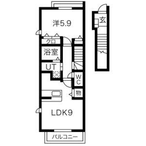 1LDK 間取り図