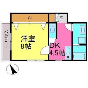 1DK 間取り図