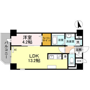 1LDK 間取り図