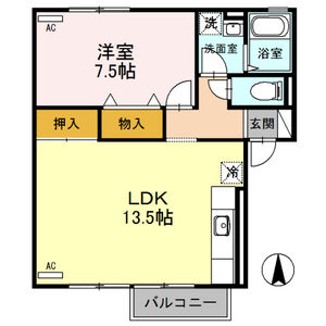 1LDK 間取り図