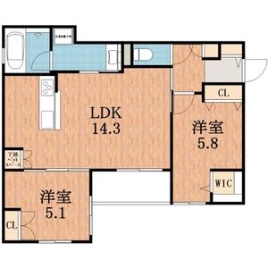 2LDK 間取り図