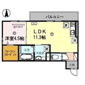 1LDK 間取り図