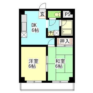 2DK 間取り図