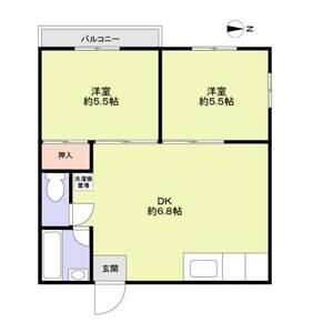 2DK 間取り図