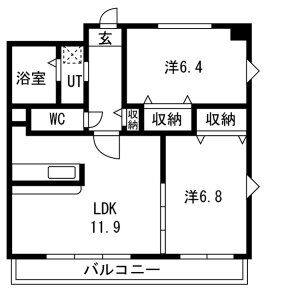 2LDK 間取り図