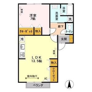 1LDK 間取り図