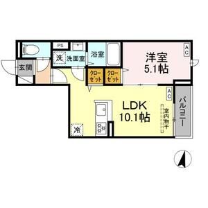 1LDK 間取り図