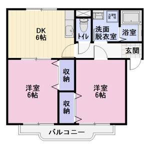 2DK 間取り図