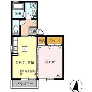 1DK 間取り図