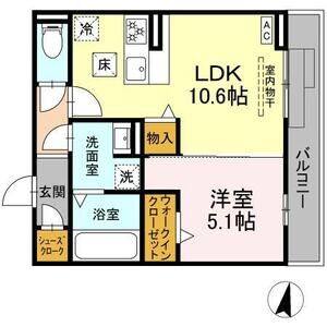 1LDK 間取り図