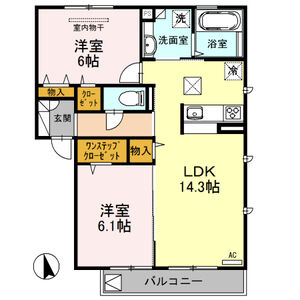 2LDK 間取り図