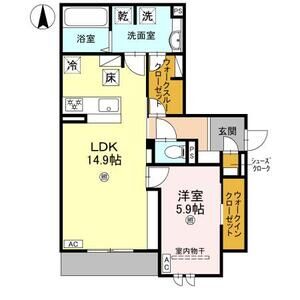 1LDK 間取り図