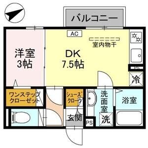 1DK 間取り図