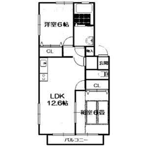 2LDK 間取り図