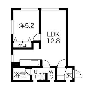 1LDK 間取り図