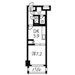 1DK 間取り図
