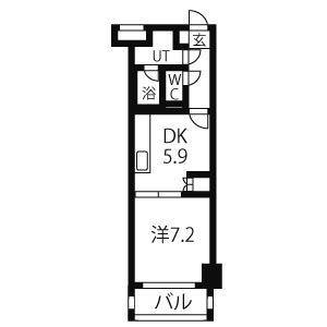 1DK 間取り図