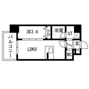 1LDK 間取り図