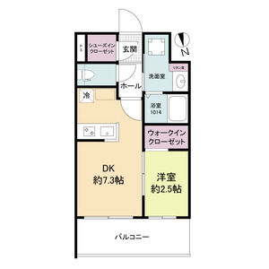 1DK 間取り図