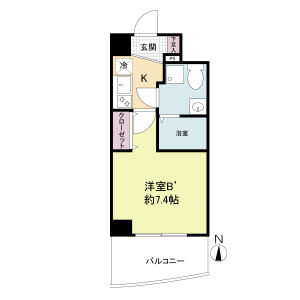 1K 間取り図
