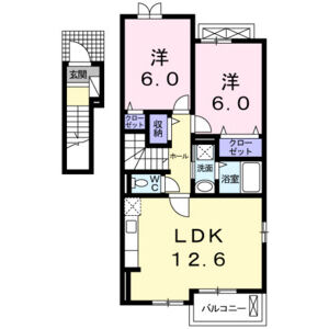 2LDK 間取り図