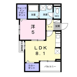 1LDK 間取り図