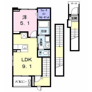 1LDK 間取り図