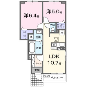2LDK 間取り図