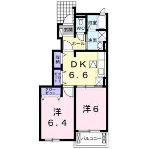 2DK 間取り図