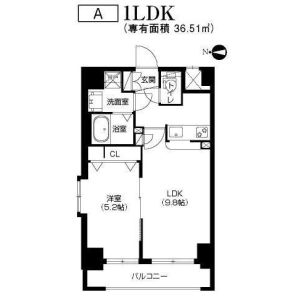 1LDK 間取り図