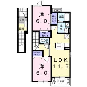 2LDK 間取り図