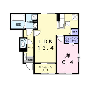 1LDK 間取り図