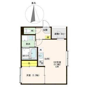 1LDK 間取り図