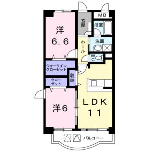 2LDK 間取り図