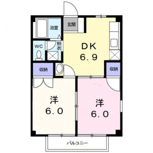 2DK 間取り図