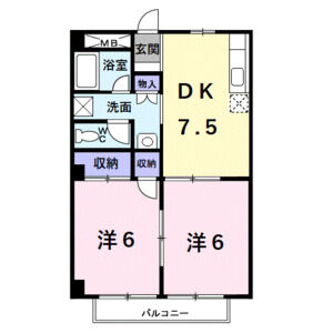 2DK 間取り図