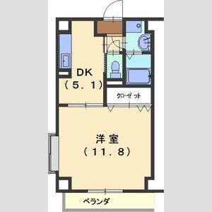 1DK 間取り図
