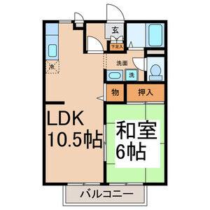 1LDK 間取り図