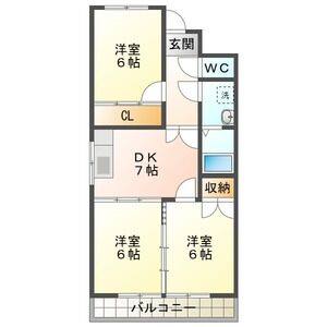 3DK 間取り図