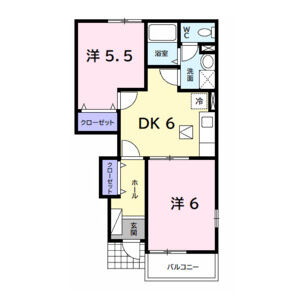 2DK 間取り図